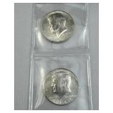 (2) 1966 JFK 40% Silver Half Dollars, BU