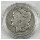 1901-O Morgan Silver Dollar, US $1 Coin, 90%