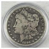 1896 Morgan Silver Dollar, US $1 Coin, 90%