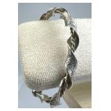 925 Silver Vintage Double Layer Twist Cuff Bracele