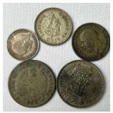 17g+ Silver World Coins Assortment .500 Purity