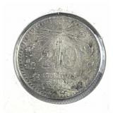 1930 Mexico Silver 20 Centavos Coin
