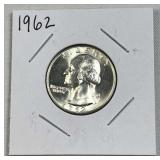 1962 Silver Washington Quarter, US 90% Coin