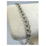 925 Silver Vintage Heart Swirl Link Bracelet