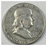 1952 Franklin Silver Half Dollar, US 90%