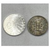 1/10th oz Silver Round + 1942 Silver 3 Pence