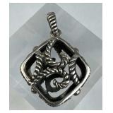 925 Silver BARSE Twisted Rope Open Pendant