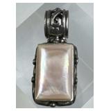 925 Silver Pink Mother of Pearl Open Back Filigree