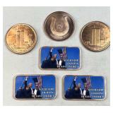 6oz Assorted Copper Rounds & Bars, Trump Etc