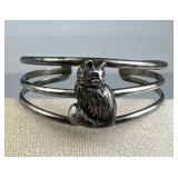 925 Silver Vintage Carol Felley Kitty Cat Cuff