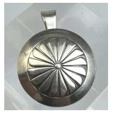 925 Silver Vintage Concho Floral Button Cover Pend