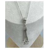 925 Silver Vtg Southwestern Fringe Dangles Necklac