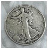 1940-S Walking Liberty Silver Half Dollar, 90%