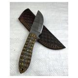 Damascus Steel Fixed Blade Knife w/ Sheath