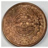 5oz Copper Aztec Calendar Round .999