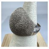 925 Silver Pyrite Druzy Dome Ring