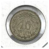 1927 Mexico Silver 10 Centavos Coin