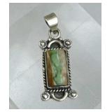 925 Silver Royston Turquoise Vertical Bar Pendant