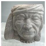 Vintage Native American Male Face/Head Pottery Pot