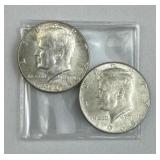 (2) 1965 JFK 40% Silver Half Dollar, Uncirculated