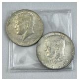 1965 & 1968-D JFK 40% Silver Half Dollars