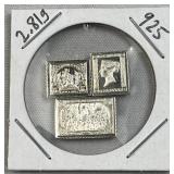 2.8g Vtg. Sterling Silver Stamp Design Bars .925