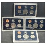 (4) 1970s-90s US Date Coin Sets, BU