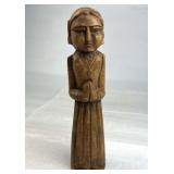 Vintage Hand-Carved Praying Woman Wooden Statue