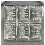 6-Pack of Valcambi Suisse 1g Silver Bars