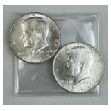 (2) 1965 JFK 40% Silver Half Dollar, Uncirculated