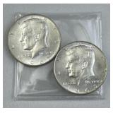 (2) 1965 JFK 40% Silver Half Dollar, Uncirculated