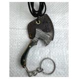 Damascus Steel Fixed Mini Axe w/ Sheath