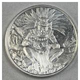 1oz Silver Aztec God of Death Round .999 BU