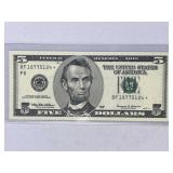 1999 Crisp Uncirculated $5 Star Note
