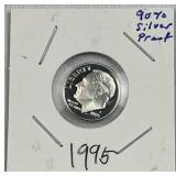 1995-S US 90% Silver Proof Roosevelt Dime