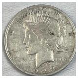 1923 Peace Silver Dollar, US $1 Coin, 90%