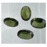 (4) Chrome Diopside Gemstones, Oval Cut