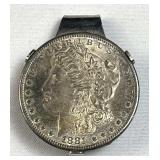 1881 Morgan Silver Dollar in Steel Money Clip
