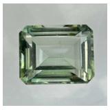 4.2ct Light Green Sapphire Gem, Emerald Cut