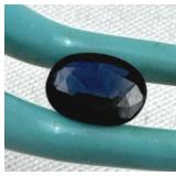 0.85ct Midnight Blue Sapphire Gem, Oval Cut