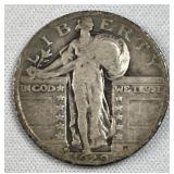 1929-D Standing Liberty Silver Quarter, US 90%