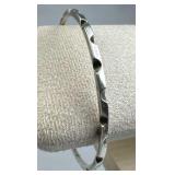 925 Silver Taxco Cut Out Edge Bangle Bracelet