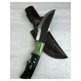 Lg Handmade Steel Huntsman Blade Knife w/ Sheath