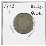 1903-O Barber Silver Quarter, US 90%
