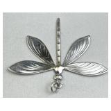 925 Sterling Silver Large Dragonfly Pendant
