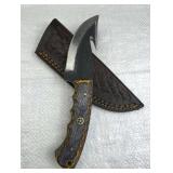 Handmade Steel Fixed Blade Gut Knife w/ Sheath