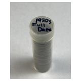 1930s Full Date Buffalo Nickels Roll, US 5c