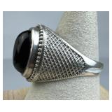 925 Silver Black Onyx Gemstone Statement Ring
