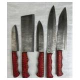 (5) Damascus Steel Chef