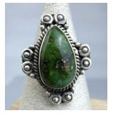 925 Silver Vintage Navajo Green Turquoise Ring